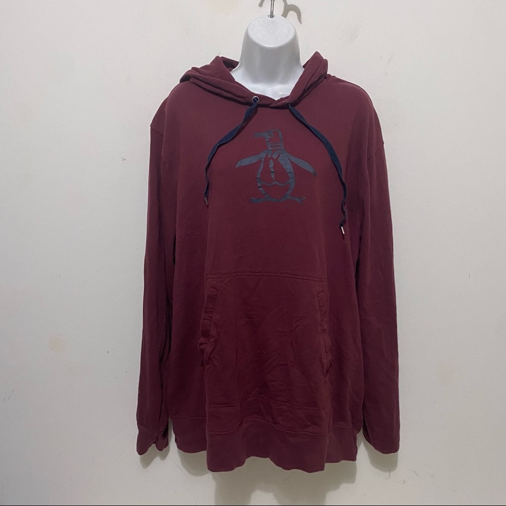 An Original Penguin Burgundy Graphic Hoodie Size XXL